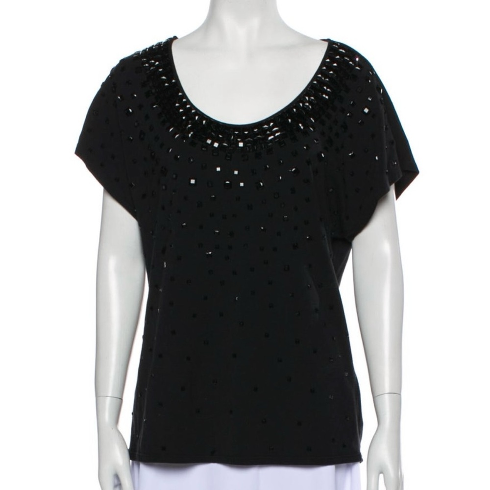 Magaschoni Black Studded Blouse